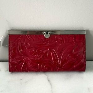 Elegant Red Embossed Clutch